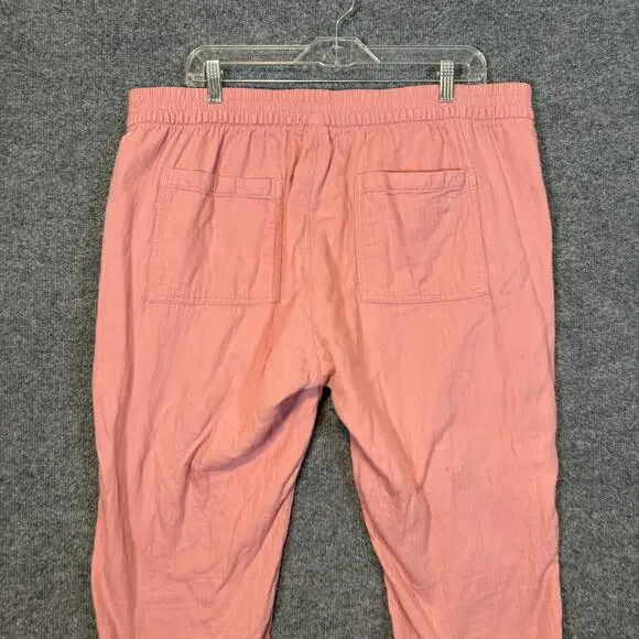 Old Navy Pants Womens XL Pink Salmon Tapered Bohemian Cropped‎ Boho Oversized - Picture 9 of 11